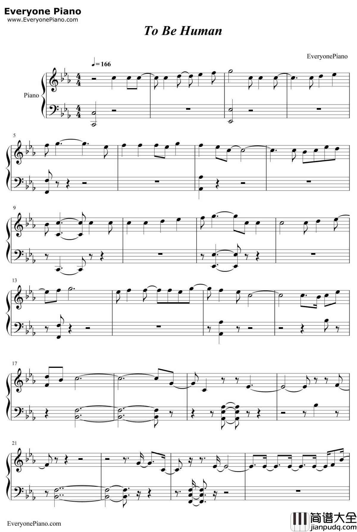 To_Be_Human钢琴谱_Siaft.Labrinth_神奇女侠OST