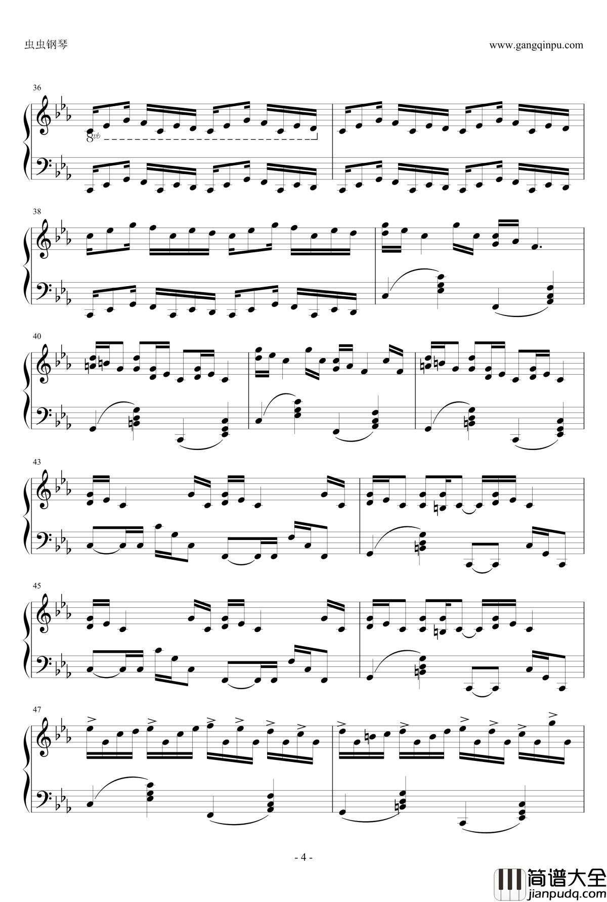 克罗地亚狂想曲钢琴谱_完美版_马克西姆_Maksim·Mrvica