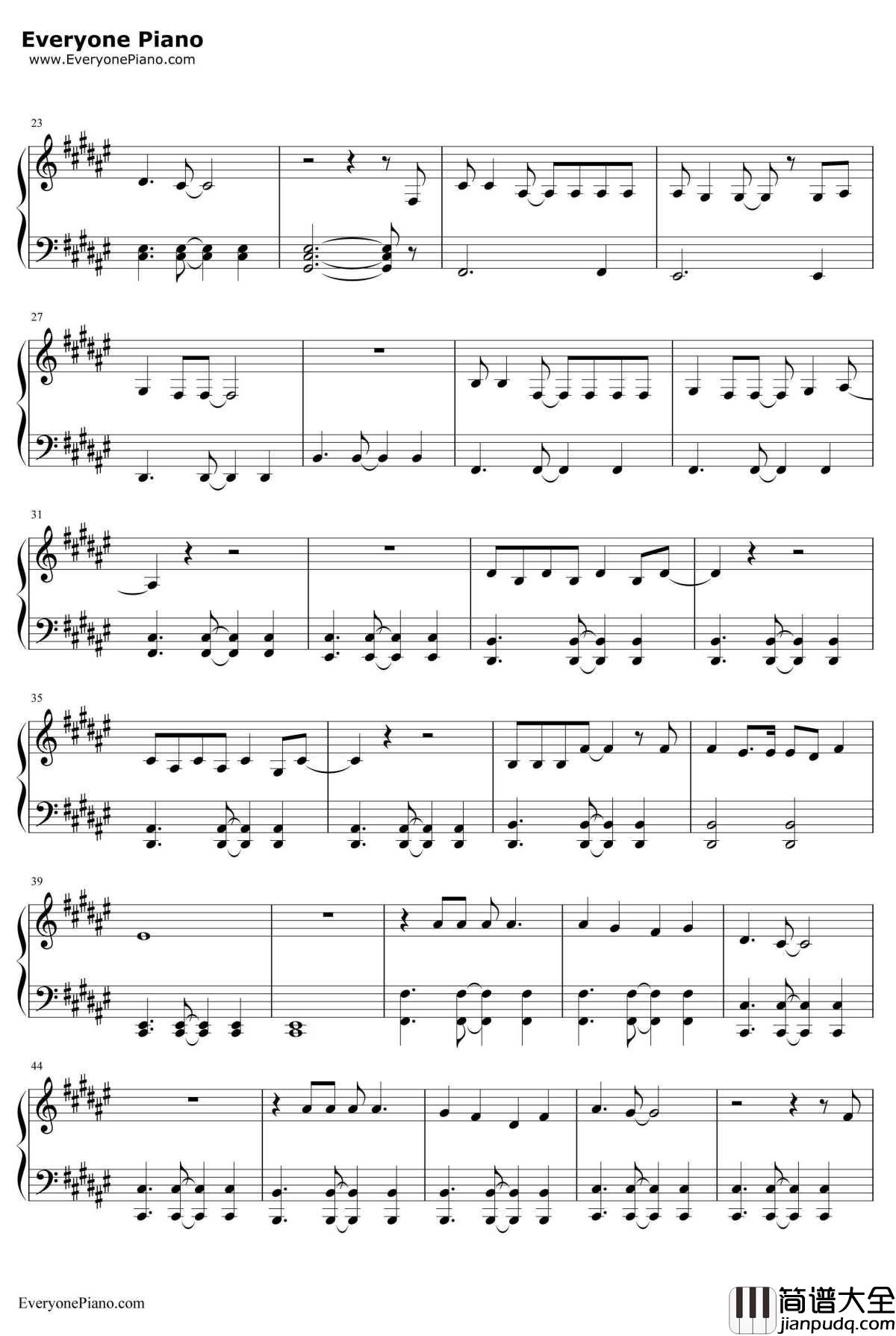 不期而遇钢琴谱_刘惜君_电影不期而遇主题曲