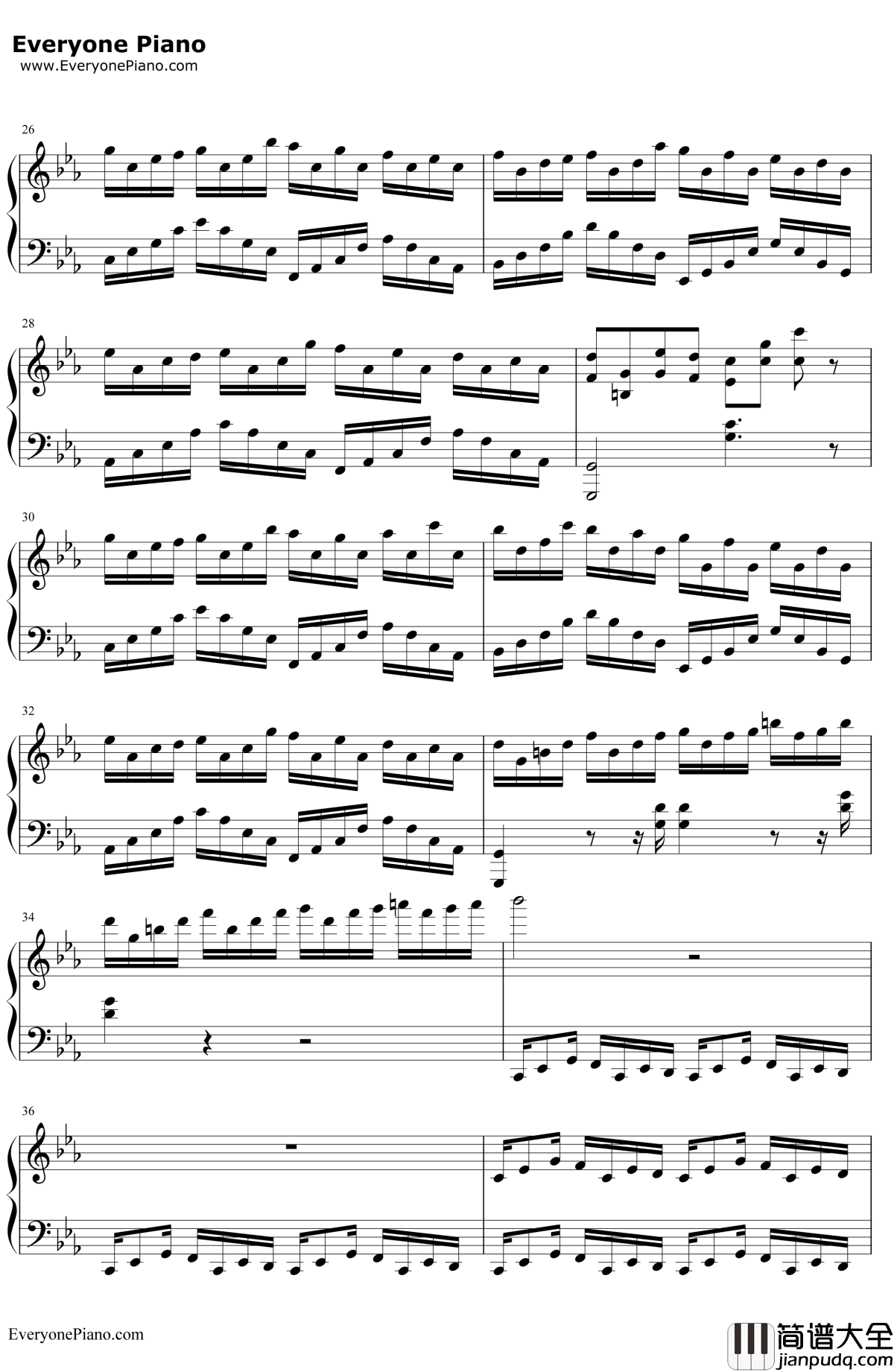 克罗地亚狂想曲钢琴谱_马克西姆