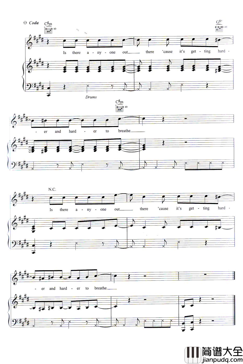 Harder_to_Breathe钢琴谱_Maroon5
