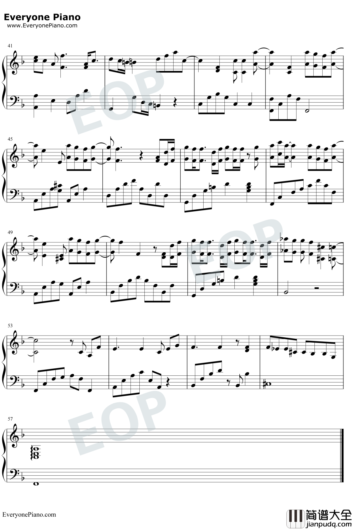 你要的爱钢琴谱_戴佩妮_流星花园片尾曲