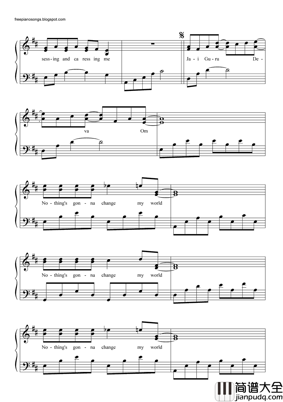 AcrosstheUniverse钢琴谱_TheBeatles
