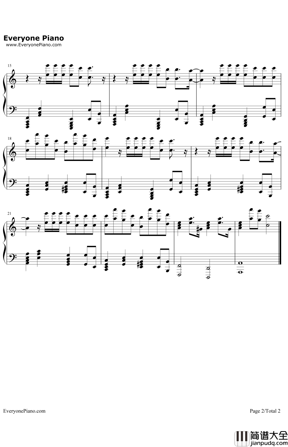 StressedOut简单版钢琴谱_TwentyOnePilots