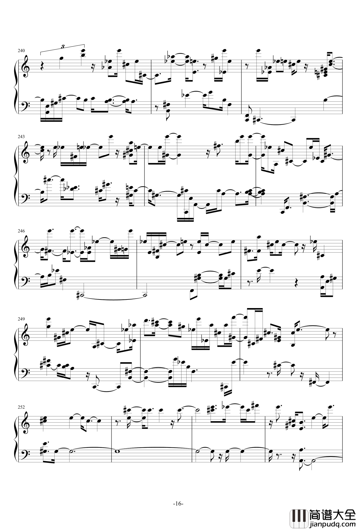 keys东方同人曲钢琴谱_2_东方组图