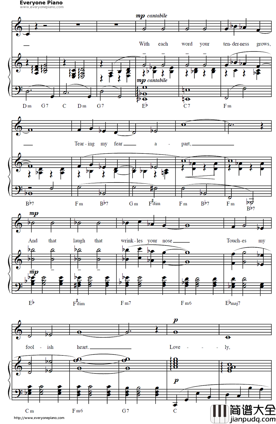 The_Way_You_Look_Tonight钢琴谱_JeromeKern_欢乐时光OST