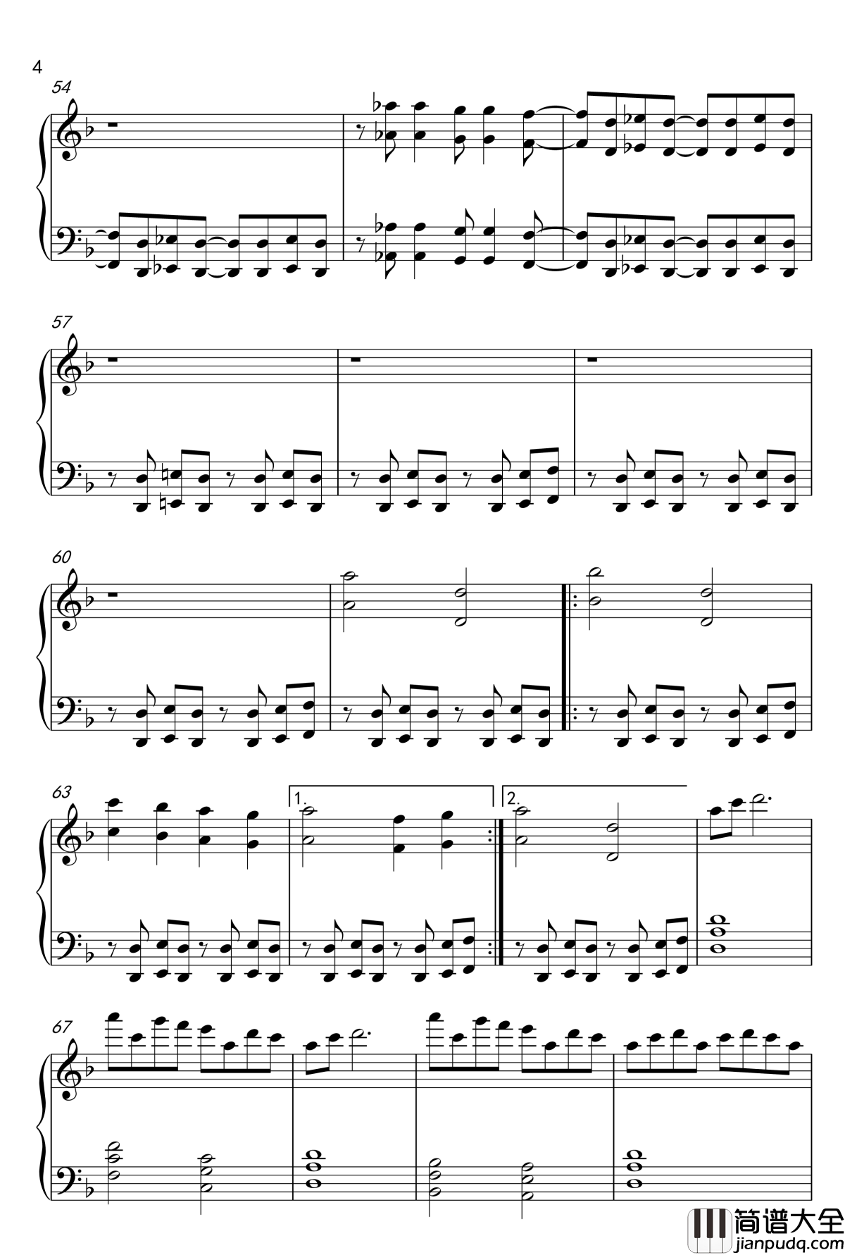 Amaranth钢琴谱_夜愿_nightwish