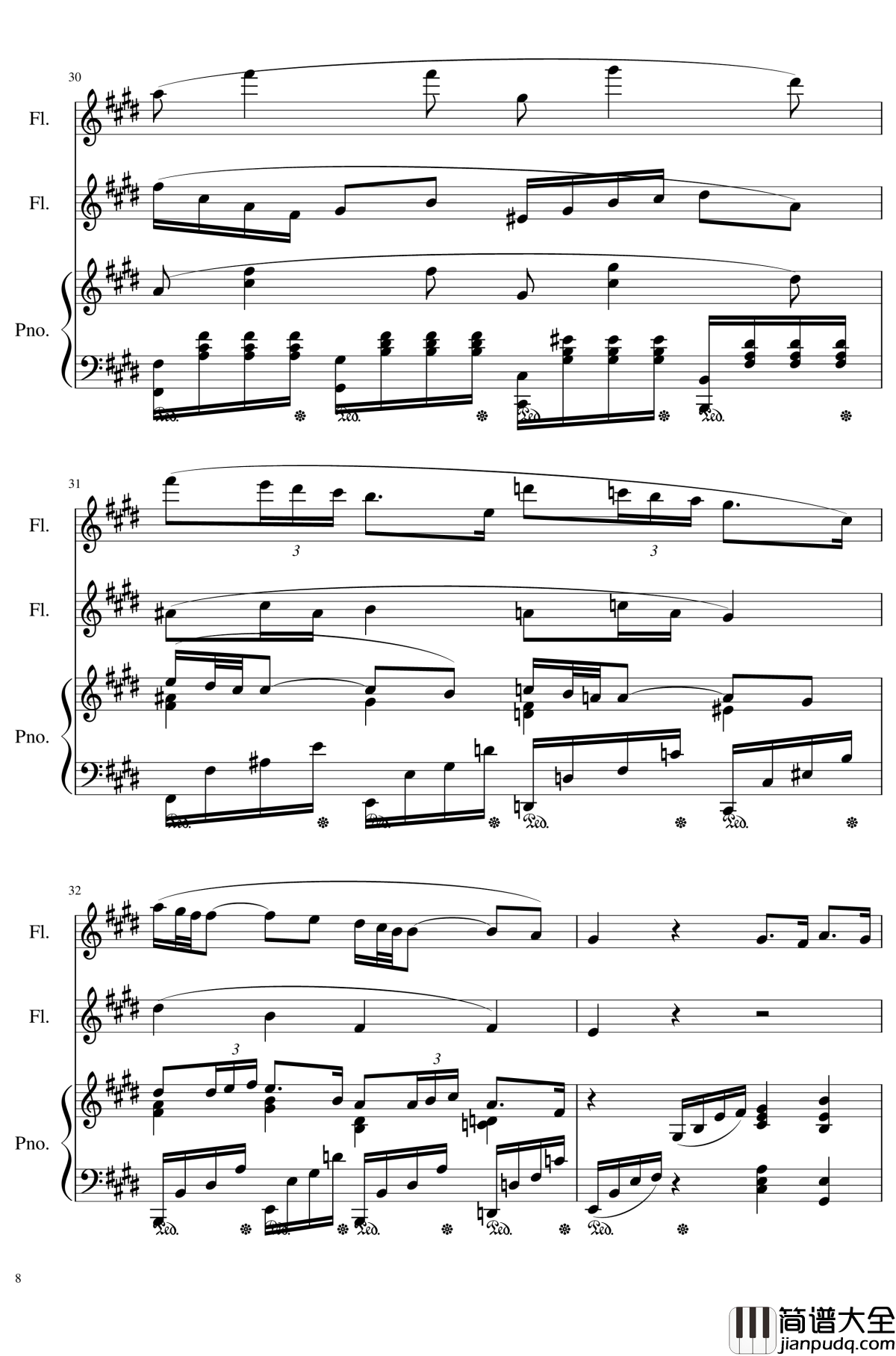 Trio_for_piano_and_flutes,_Op.117_II.My_personality钢琴谱_一个球