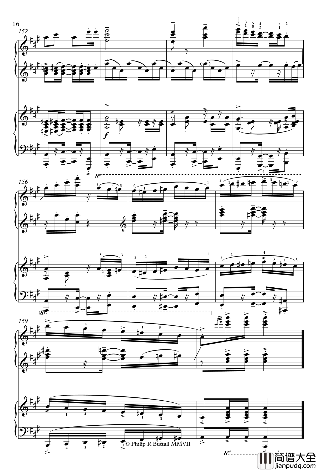 巴西桑巴土耳其进行曲钢琴谱_Philip_R_Buttall_?__四手联弹