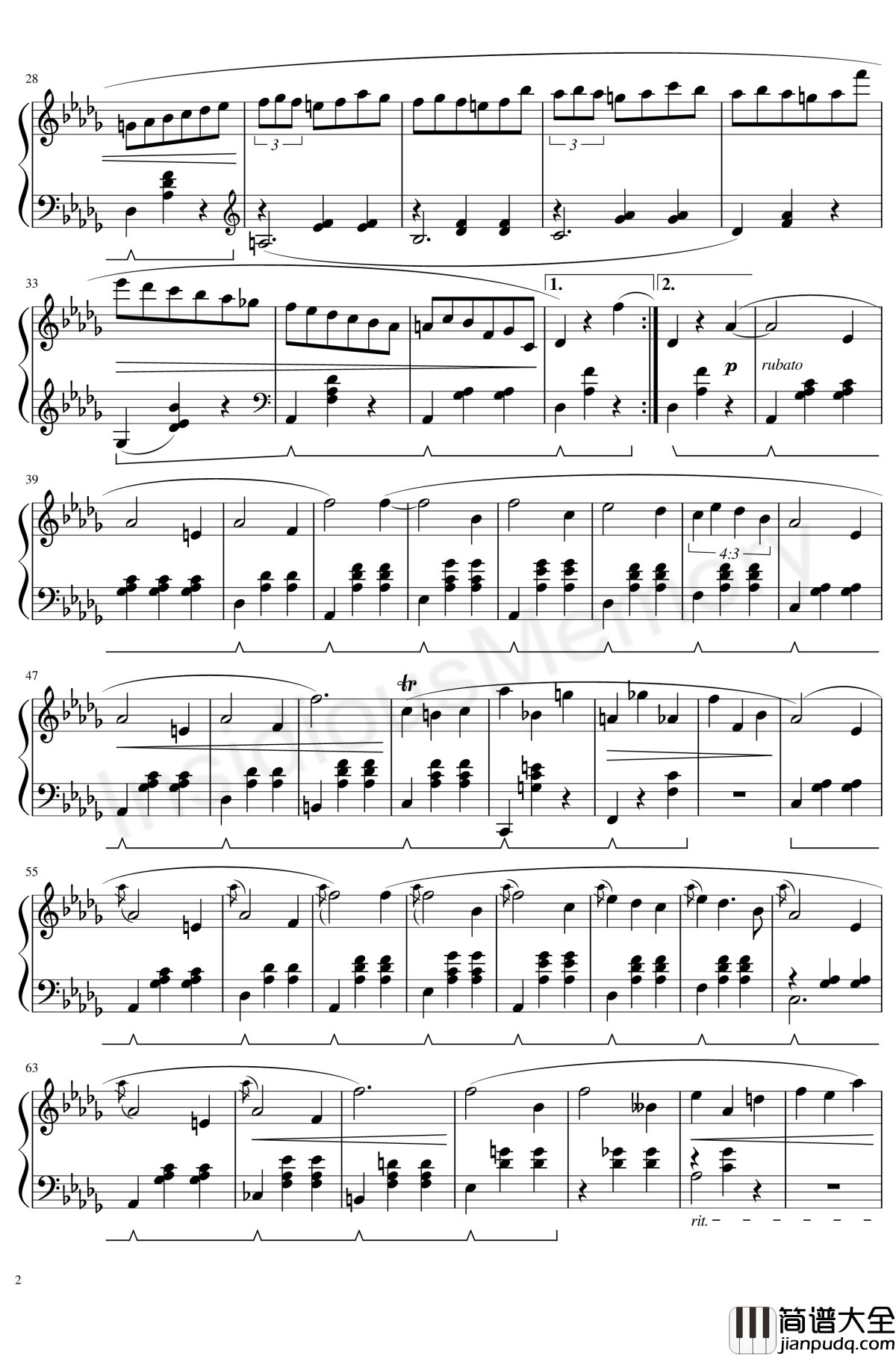 小狗圆舞曲钢琴谱_肖邦_chopin