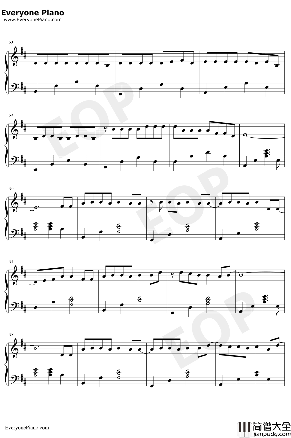 生僻字钢琴谱_陈柯宇_完整版_抖音爆火