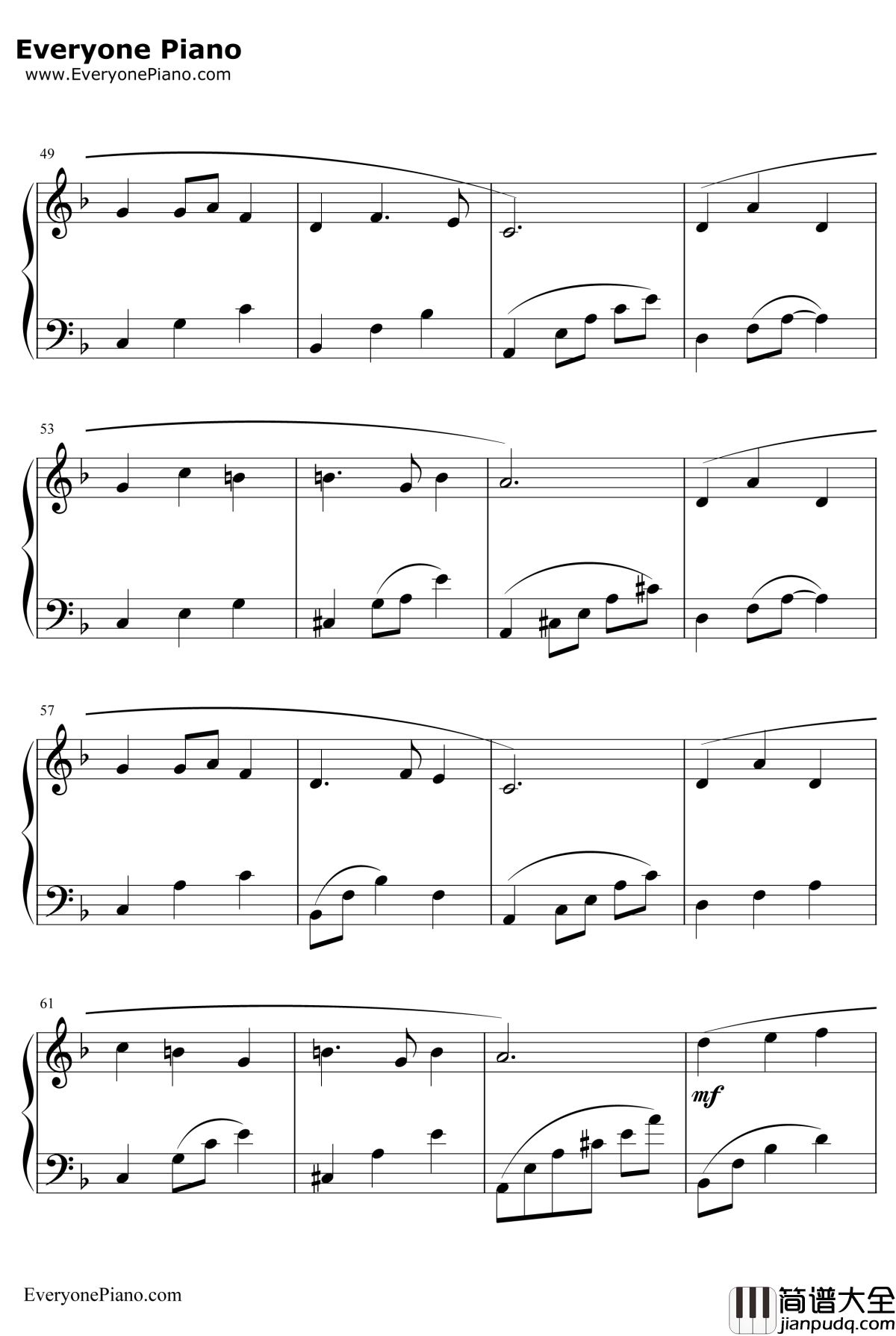 幸福相守钢琴谱_孙楠_玉观音主题曲