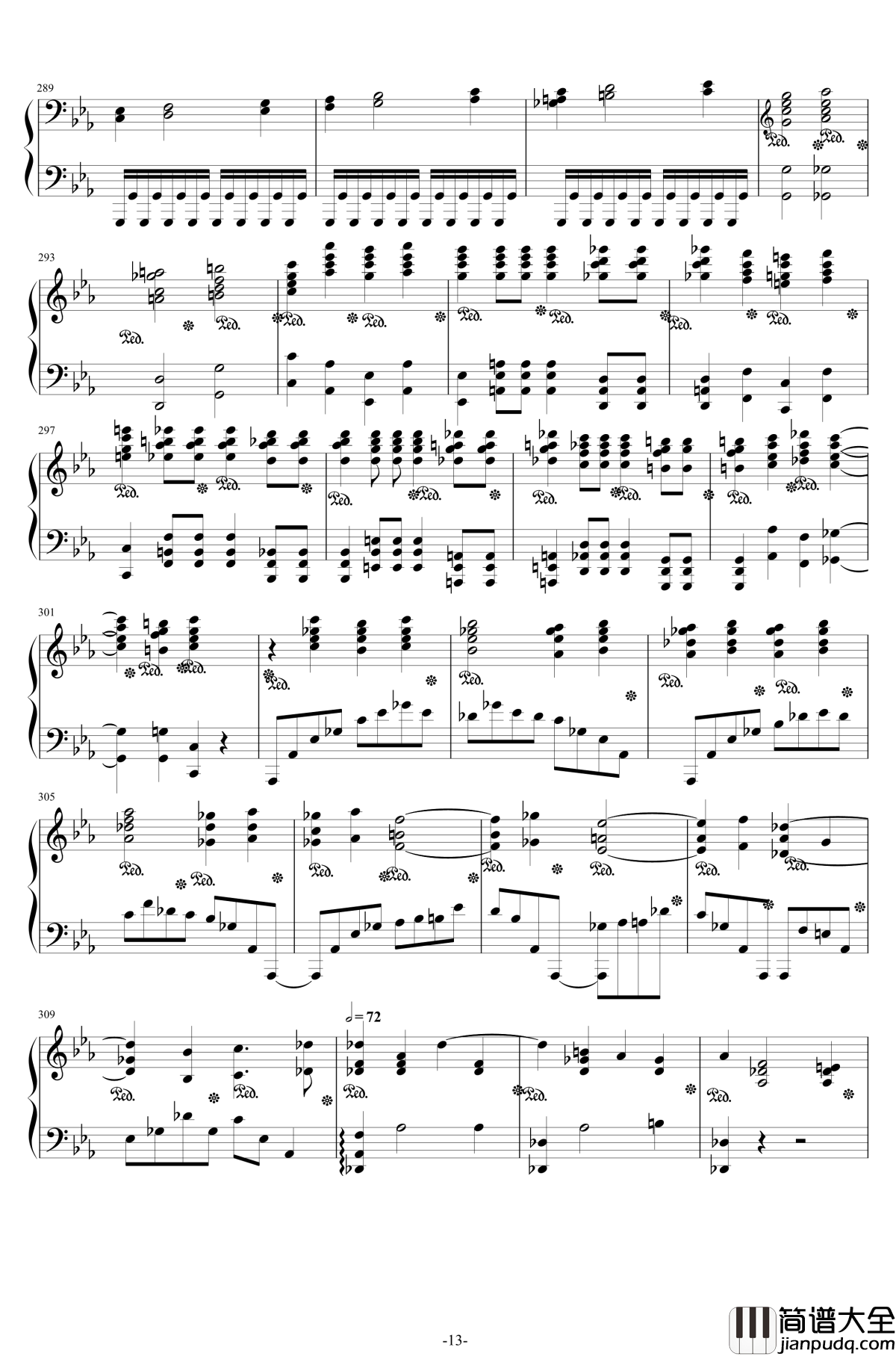 第二钢琴协奏曲钢琴谱__第三乐章独奏版_拉赫马尼若夫_c小调