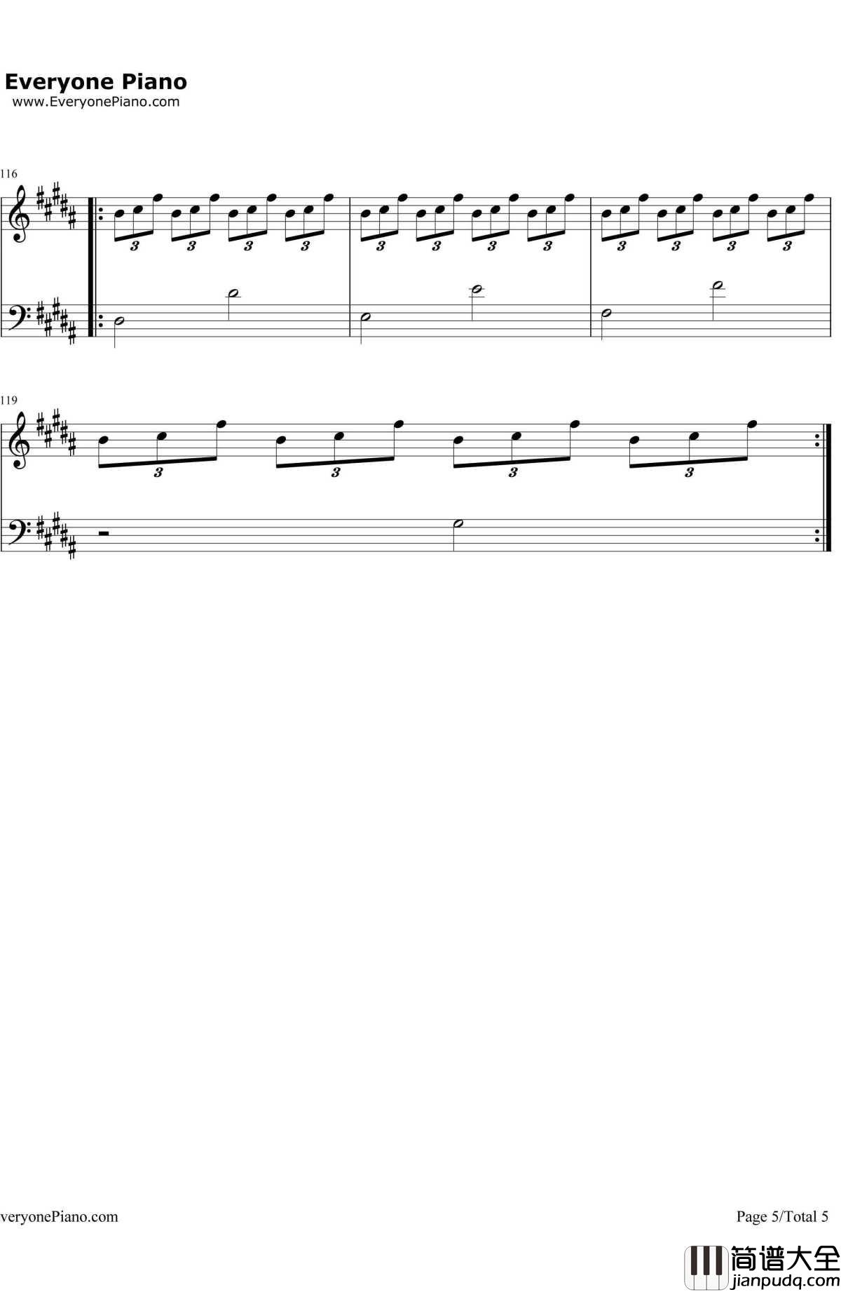 三葉のテーマ钢琴谱_RADWIMPS__你的名字_三叶角色主题音乐