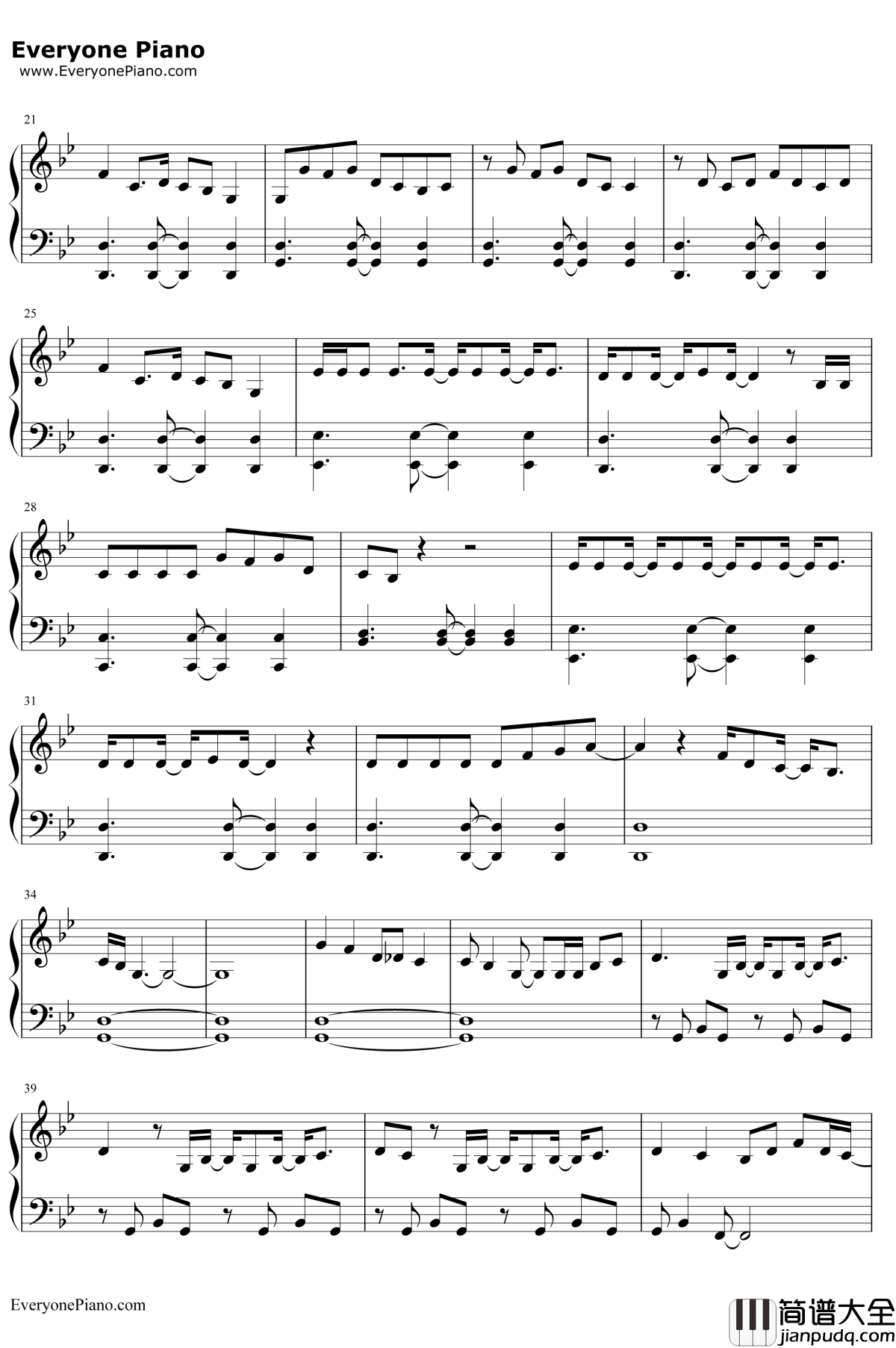 つなぐ钢琴谱_嵐_忍者之国主题曲