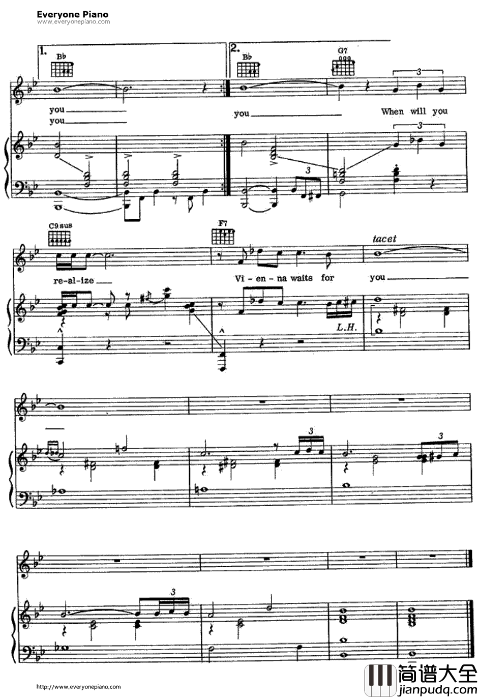 Vienna钢琴谱_BillyJoel 比利·乔尔