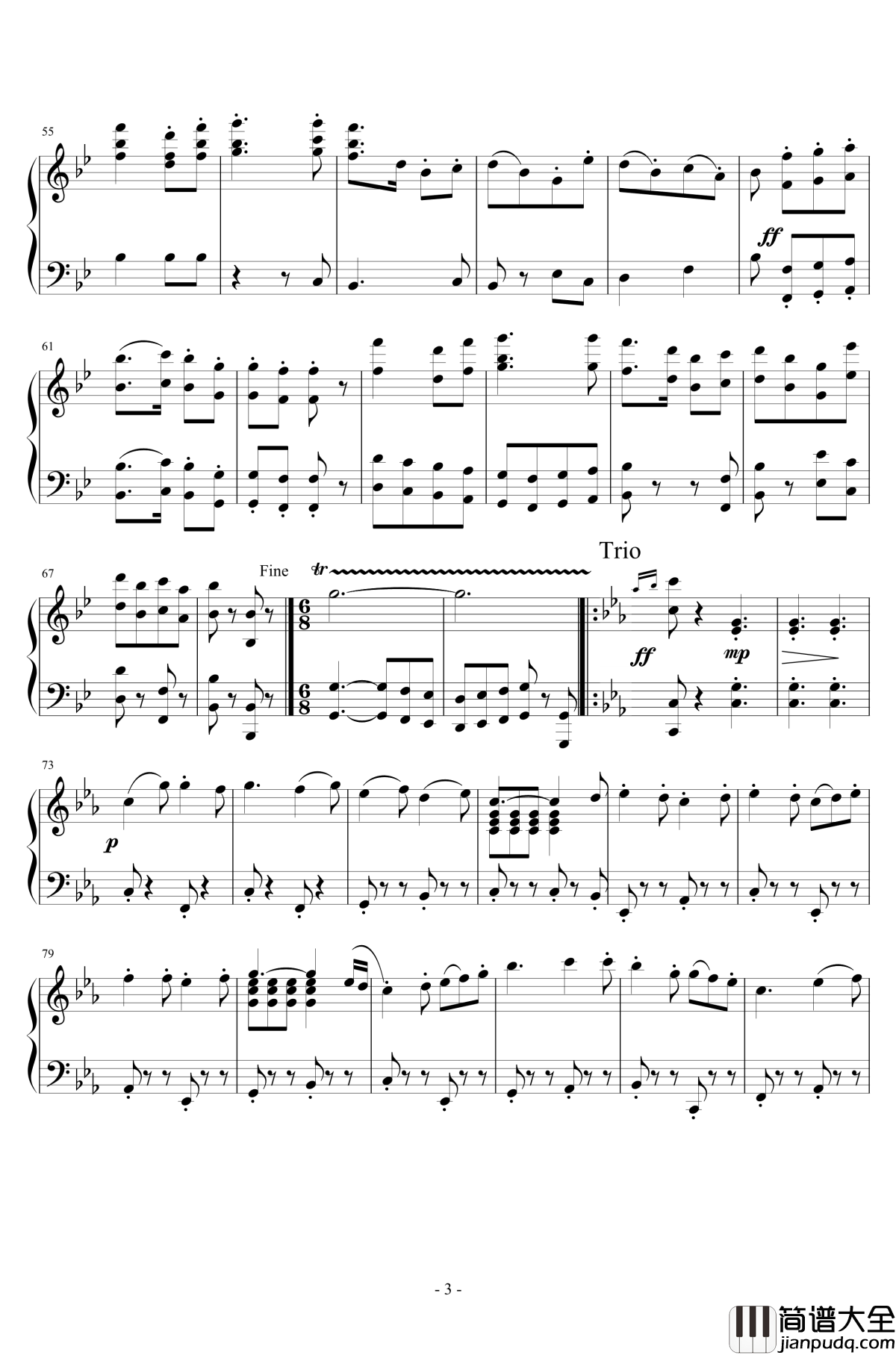英国民歌组曲钢琴谱_第三首进行曲_沃恩·威廉斯