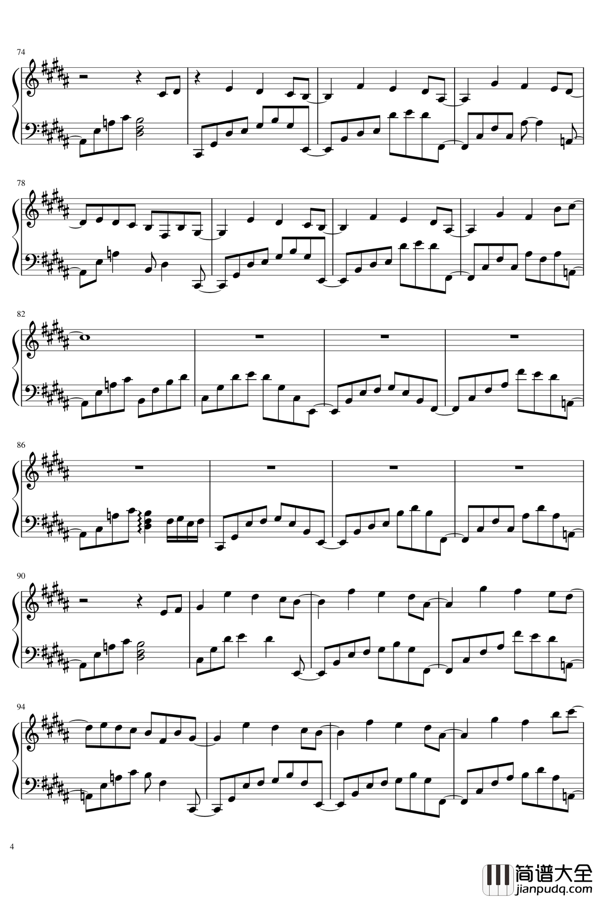 幽霊楽団钢琴谱_东方妖妖梦_东方project_触手猴_Phantom_Ensemble