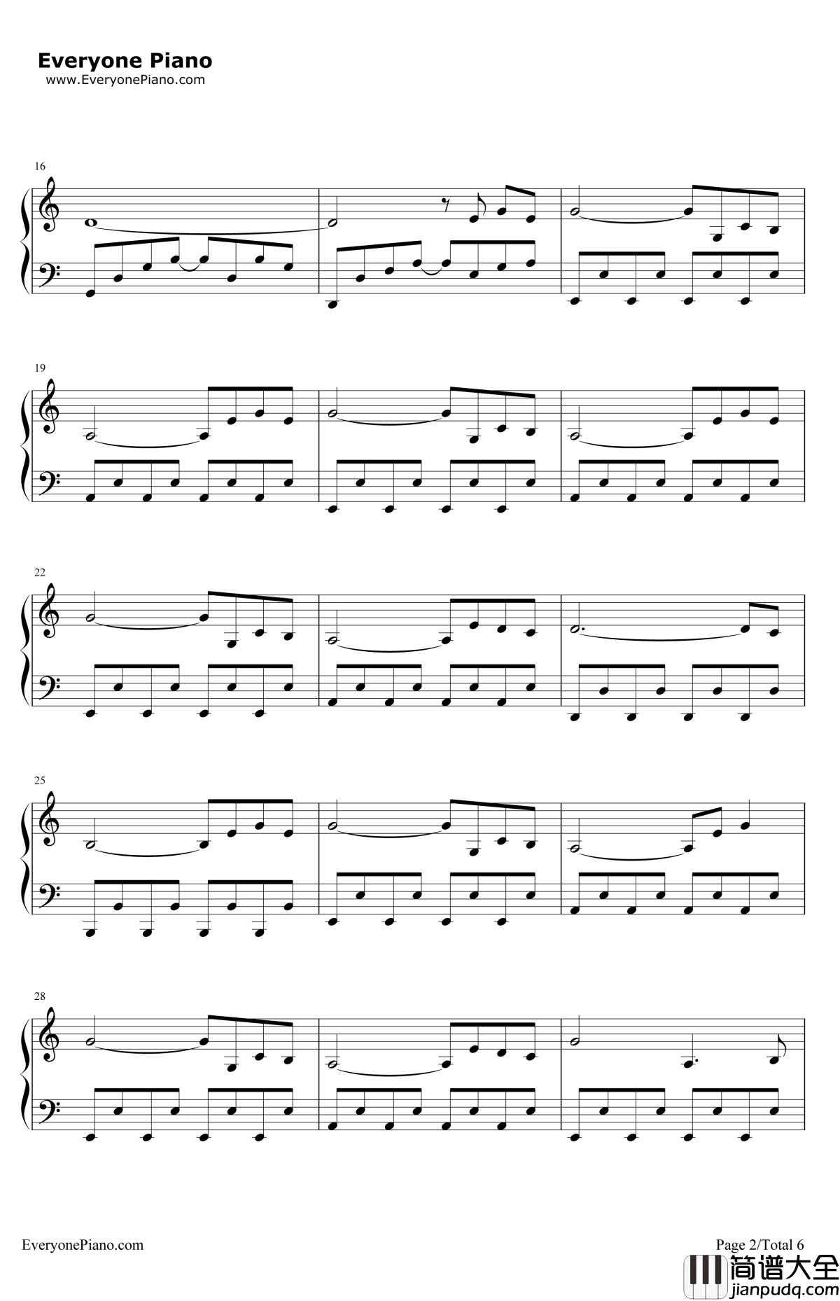 HereWeAreAgain钢琴谱_日向大介_喜剧之王插曲