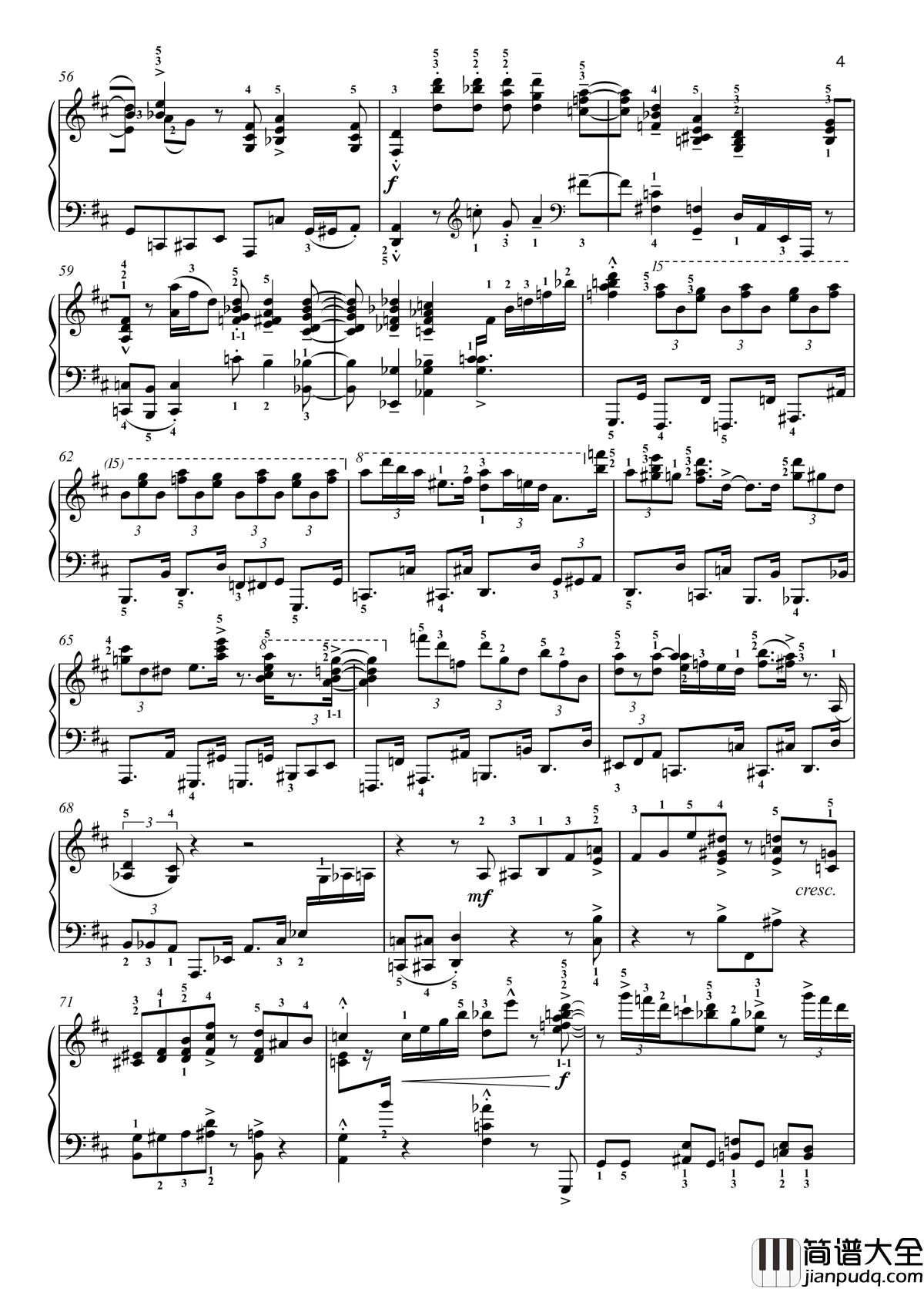 Eight_Concert_?tudes_Op_40___No._5._Shuitka钢琴谱__八首音乐会练习曲__爵士_尼古拉·凯帕斯汀_Nikolai_Kapustin_带指法