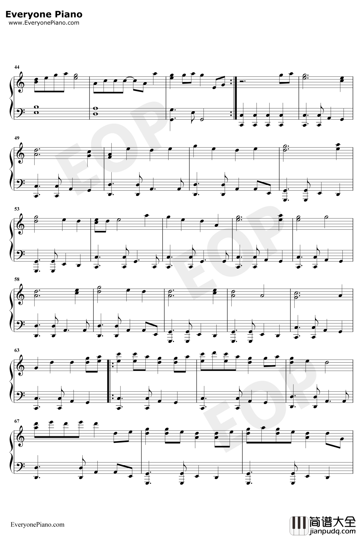 笑红尘钢琴谱_陈淑桦_东方不败风云再起国语版主题曲