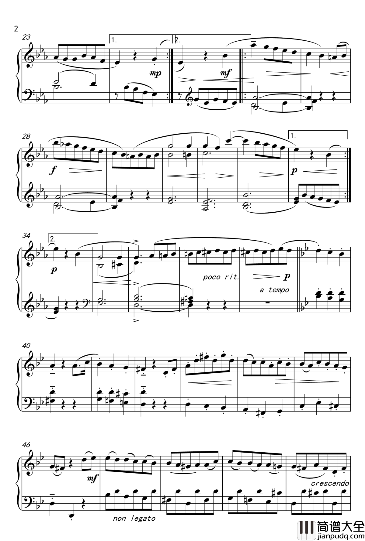 音乐小品钢琴谱_贝多芬_beethoven