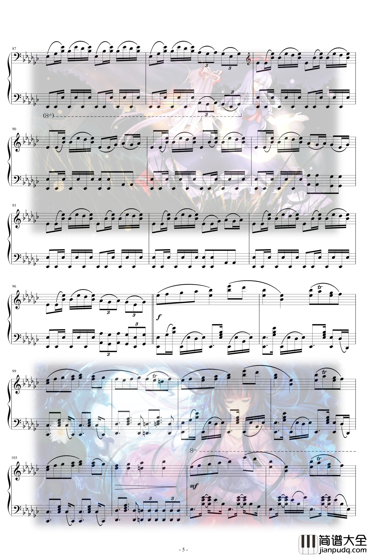 Bad_Apple!!钢琴谱_完整版5分18秒_东方project