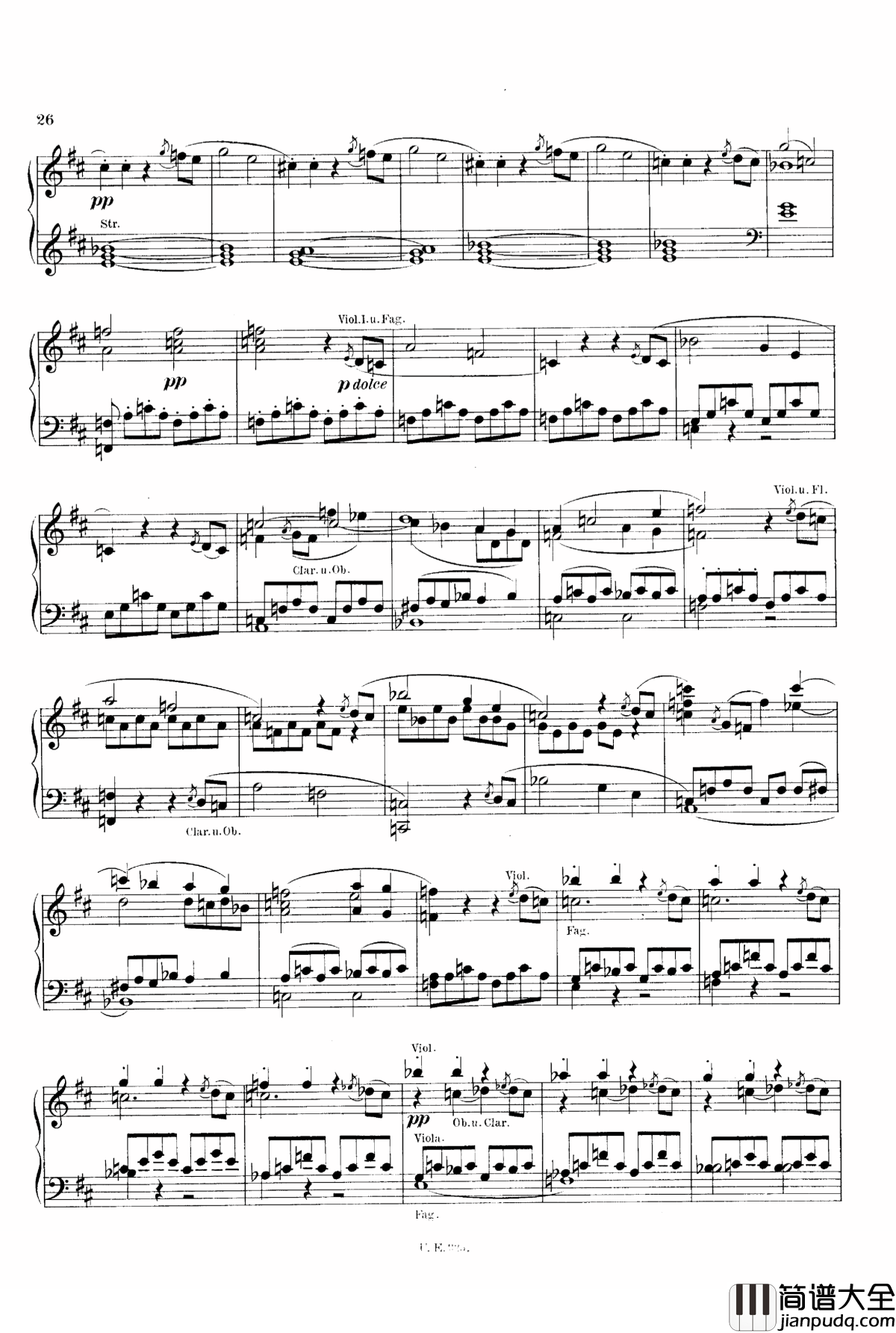 D大调第一交响曲_D.82钢琴谱_舒伯特