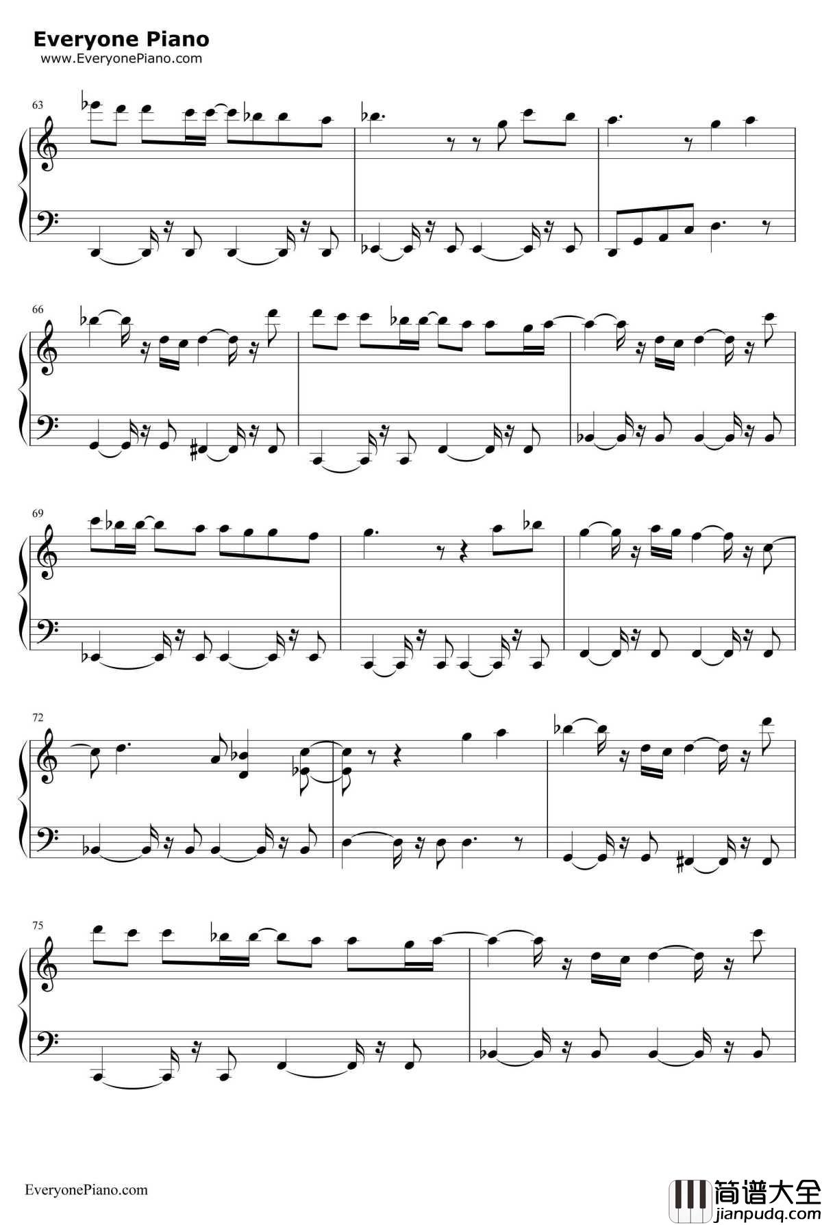 You're_My_Everything钢琴谱_SantaEsmeralda__天台爱情_插曲