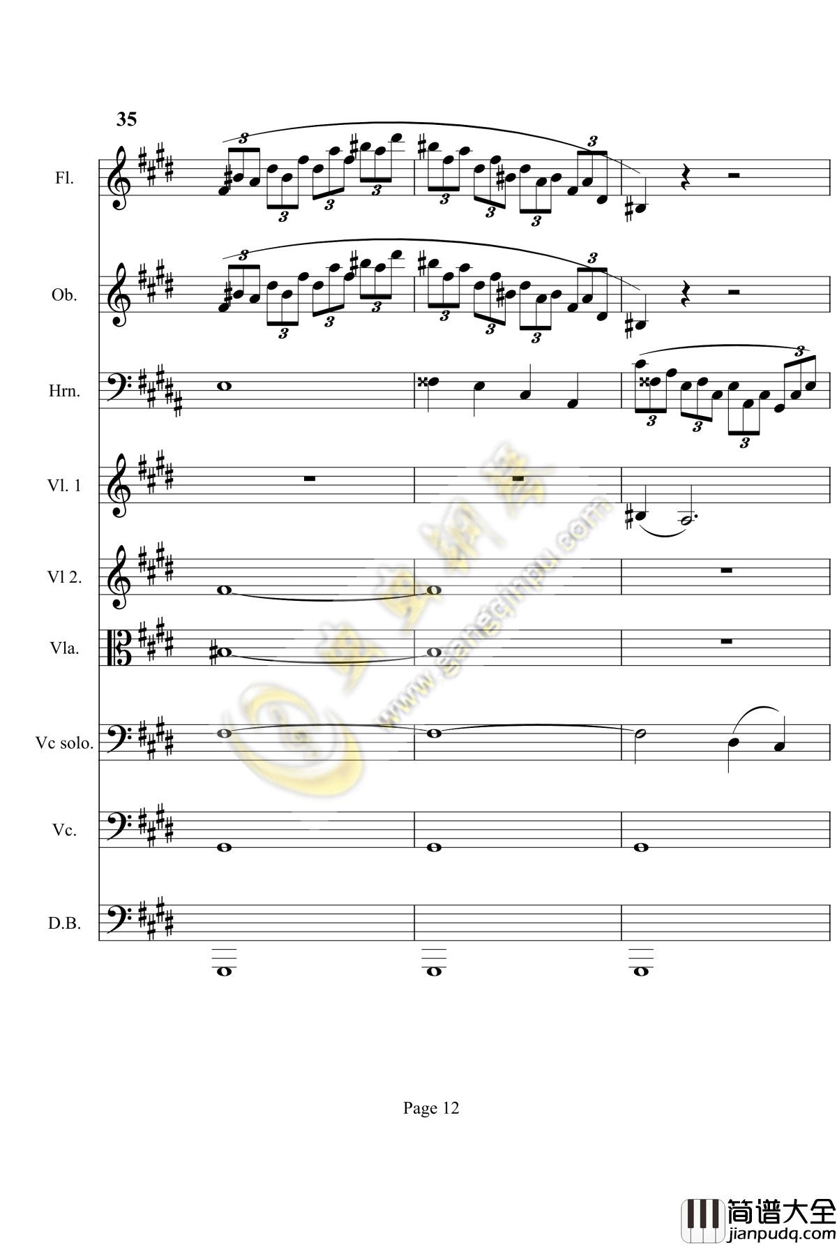 奏鸣曲之交响第14首钢琴谱_贝多芬_beethoven