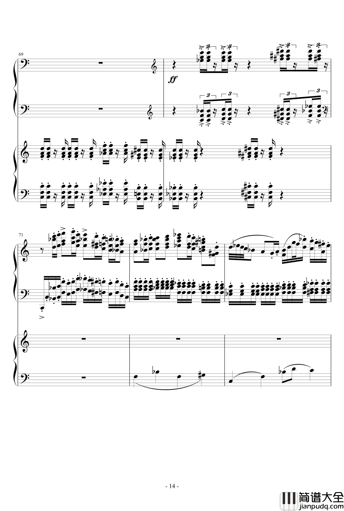 小温狂想曲2.12钢琴谱_旅游协奏曲_一个球