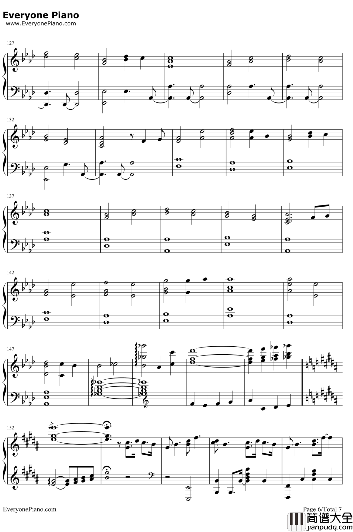 Lemon钢琴谱_米津玄师_Unnatural主题曲