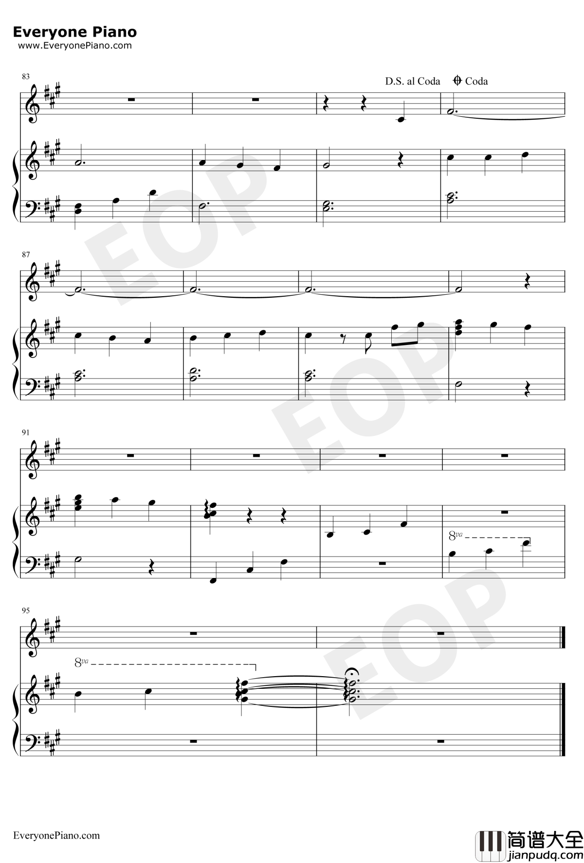 Gloria钢琴谱_Kalafina