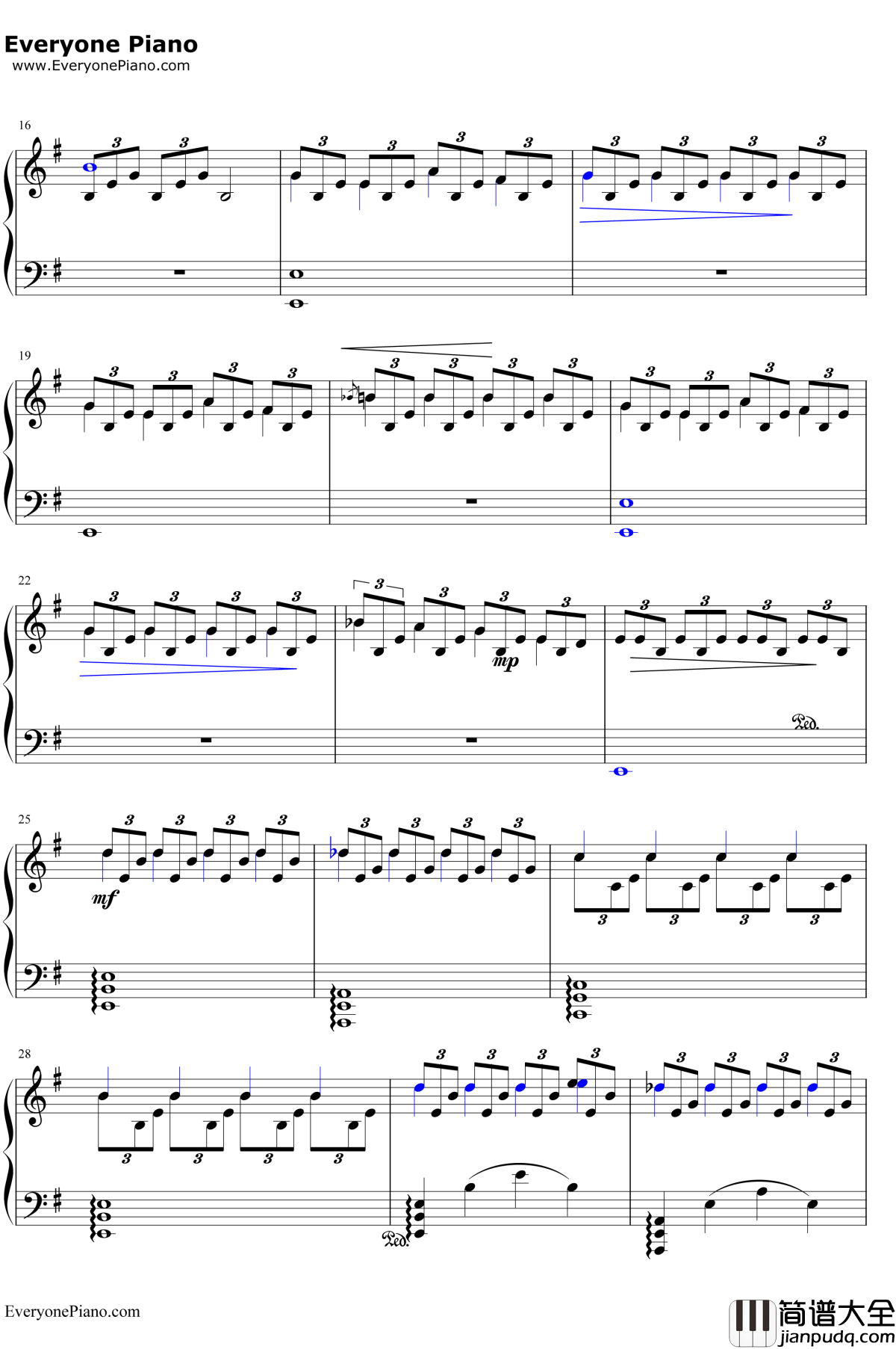 The_Last_of_Us钢琴谱_GustavoSantaolalla__美国末日_主题钢琴曲