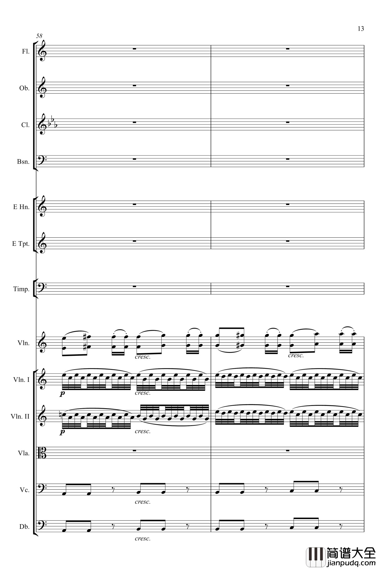 e小调小提琴协奏曲Op.64钢琴谱_第二乐章_Felix_Mendelssohn