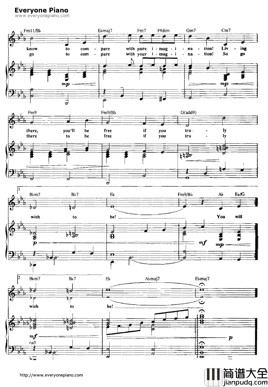Pure_Imagination钢琴谱_LeslieBricusse AnthonyNewley _欢乐糖果屋OST