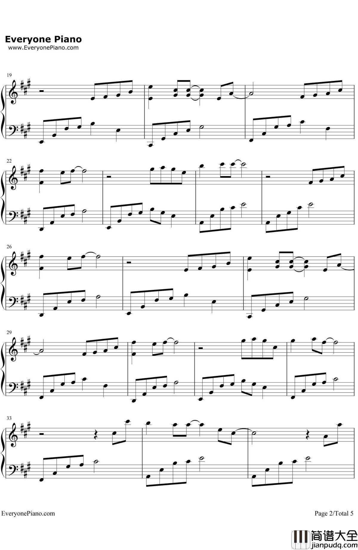 初恋的美好钢琴谱_石进_夜的钢琴曲二