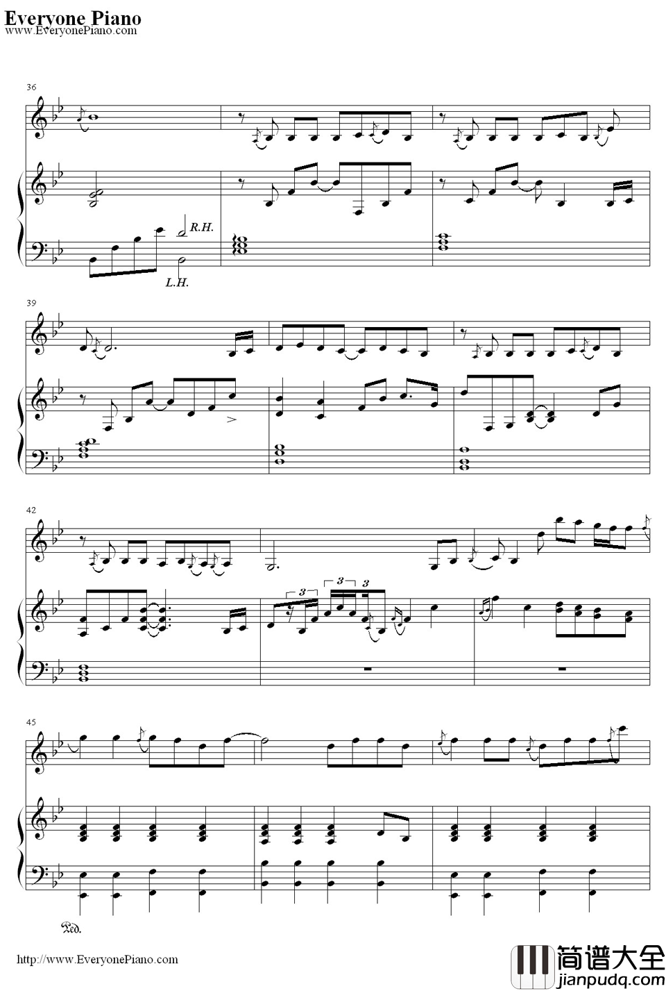 虹之间钢琴谱_金贵晟__爱情公寓4_插曲