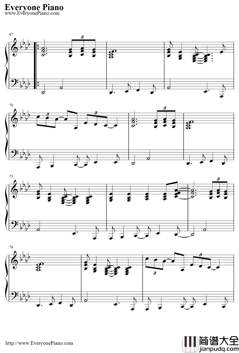 Close_To_You钢琴谱_TheCarpenters