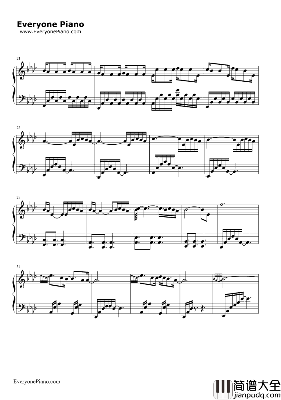 最美不过暮色初上钢琴谱_LudovicoEinaudi_NuvoleBianche