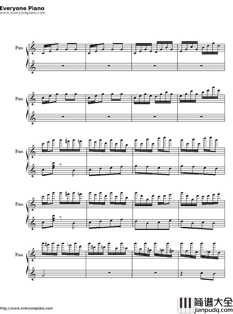 新年钢琴谱_八音盒_八音盒第20首
