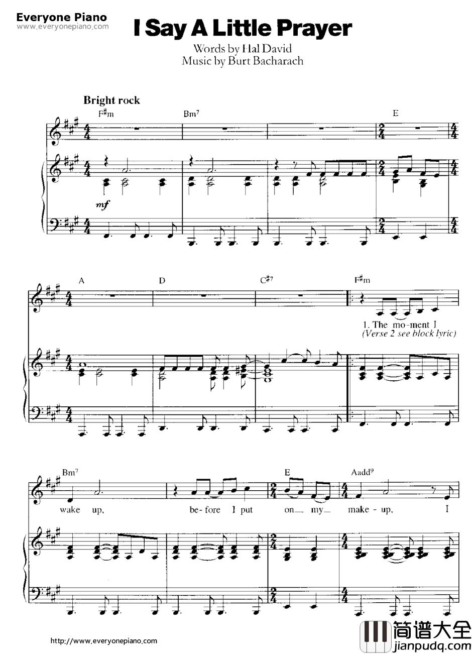 I_Say_a_Little_Prayer钢琴谱_ArethaFranklin