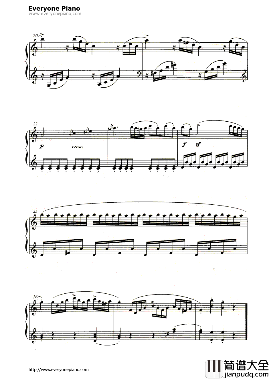 C大调小奏鸣曲钢琴谱_莫扎特(Mozart)