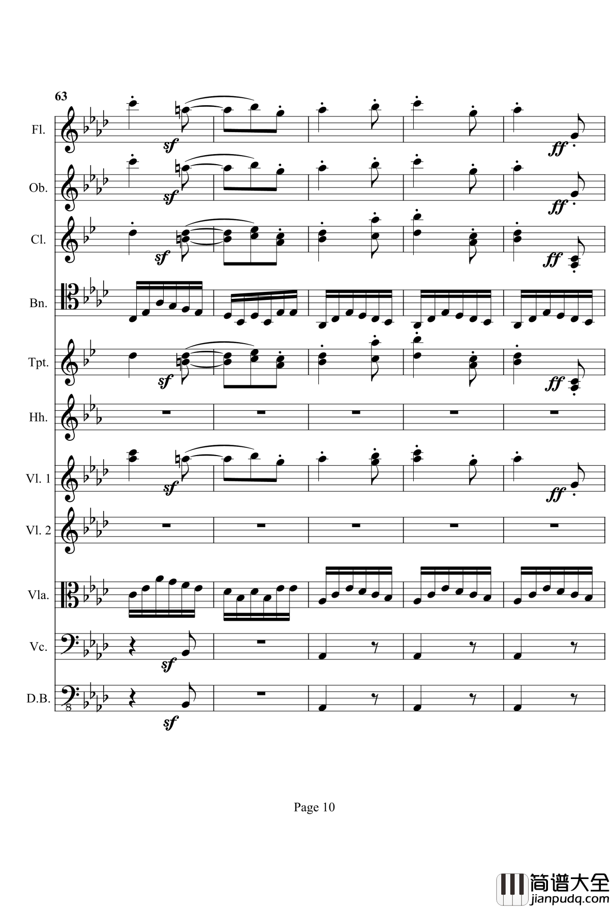 奏鸣曲之交响钢琴谱_第12首_Ⅱ_贝多芬_beethoven