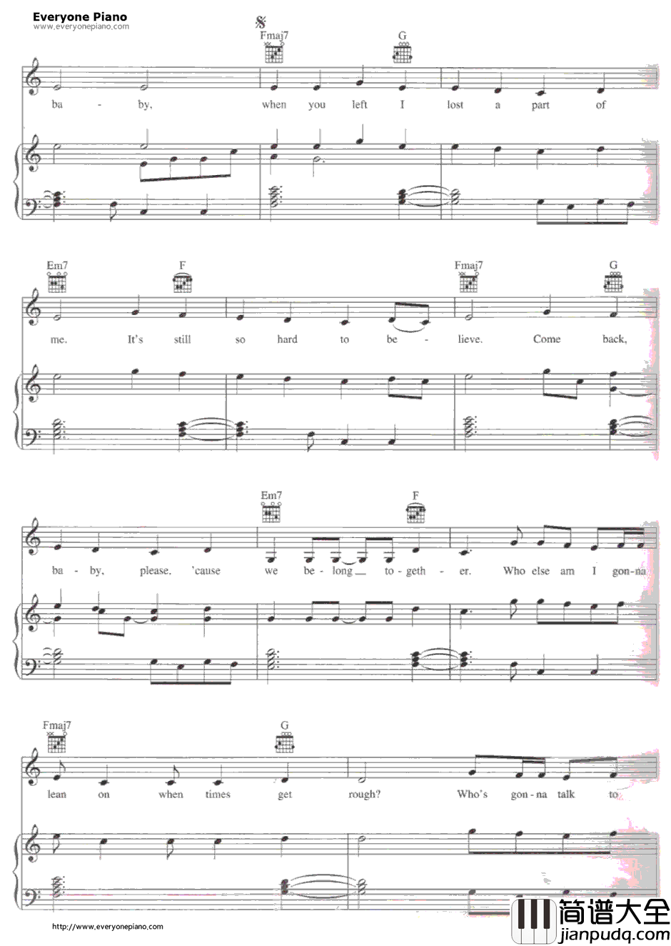 We_Belong_Together钢琴谱_MariahCarey