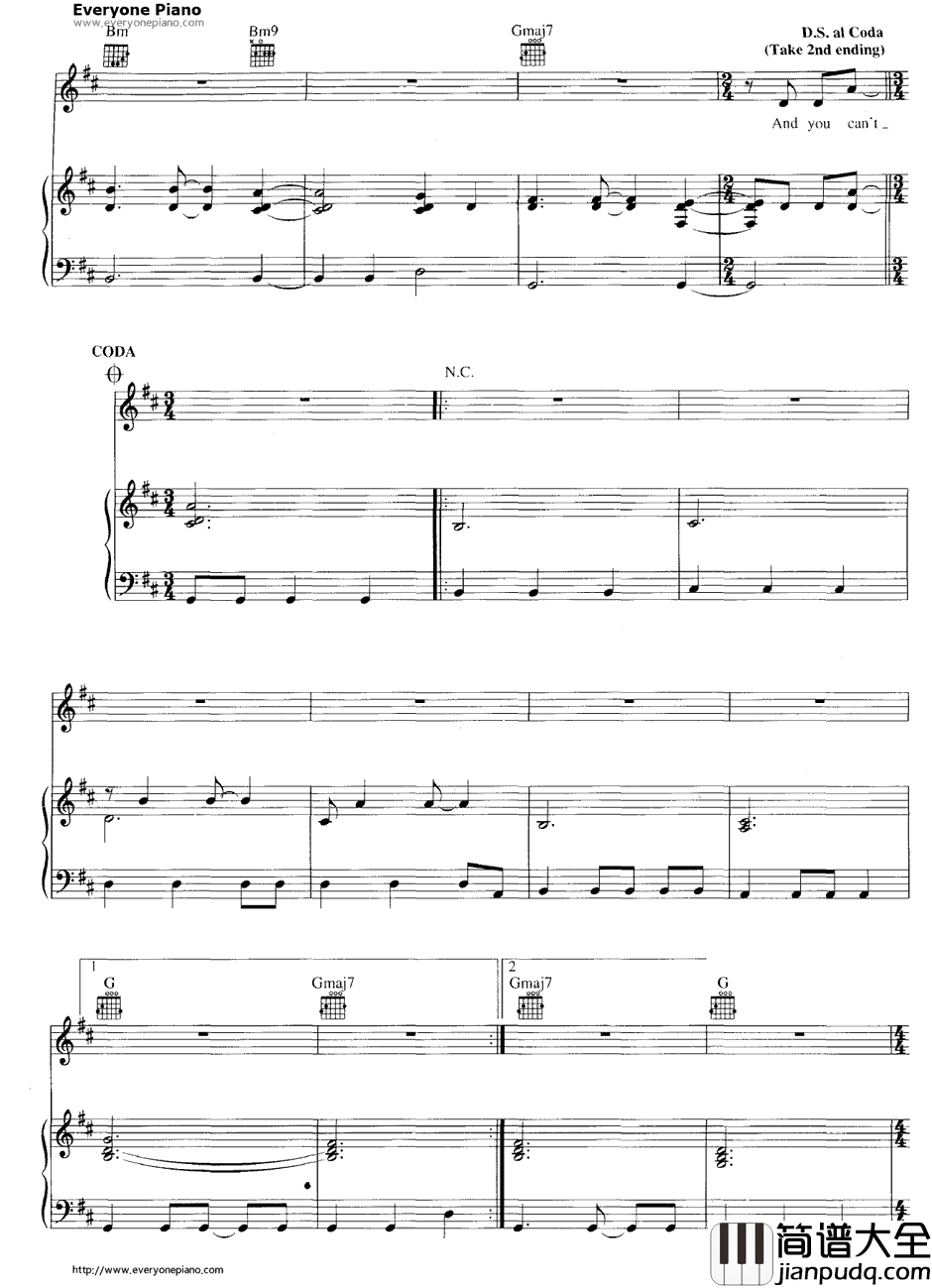 Iris钢琴谱_GooGooDolls_天使之城OST