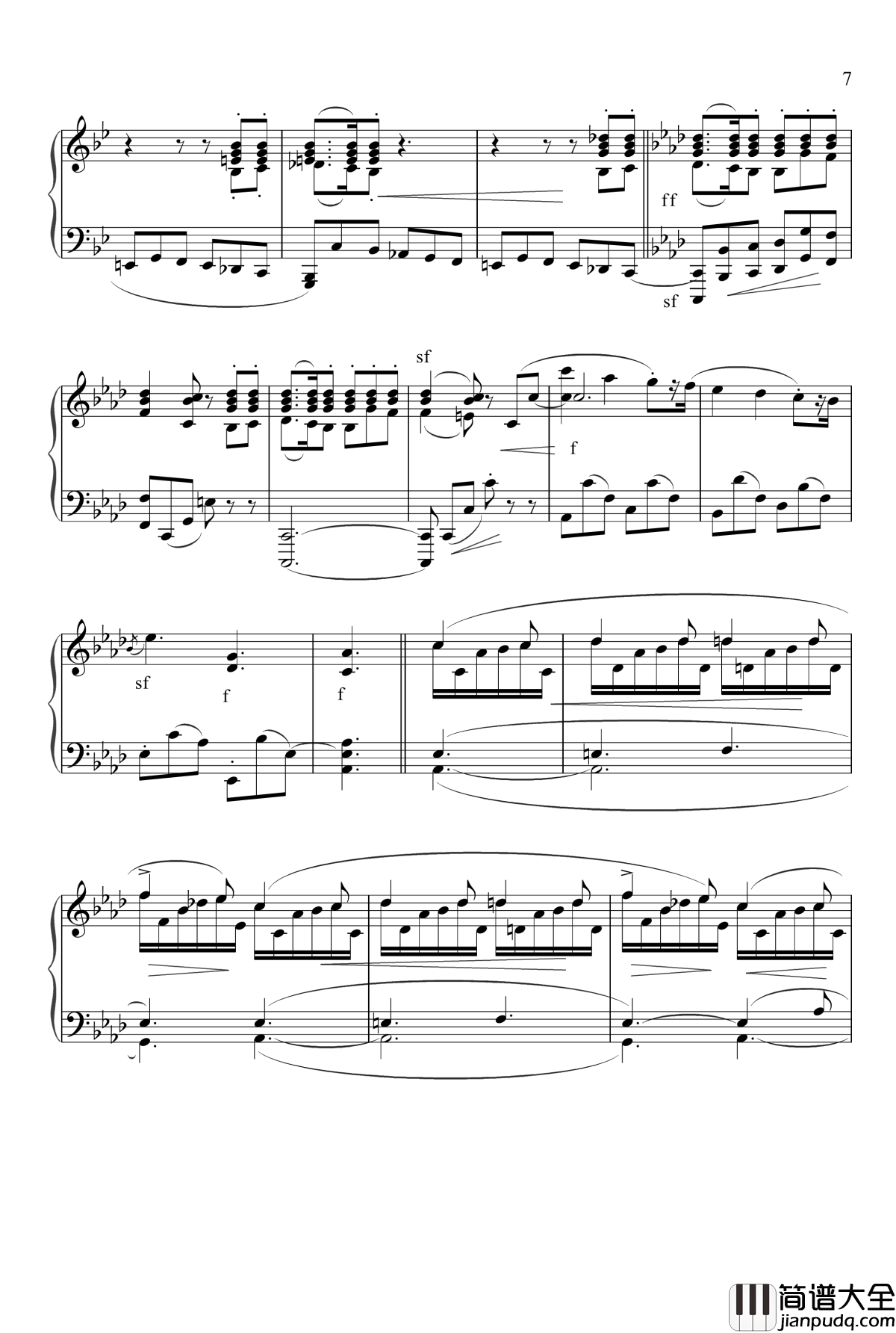Aufschwung钢琴谱_舒曼幻想曲集_Op.12_冲动