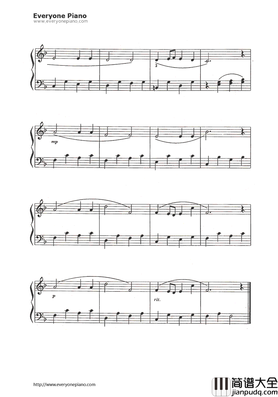 舒伯特进行曲(超级简单版)钢琴谱_舒伯特