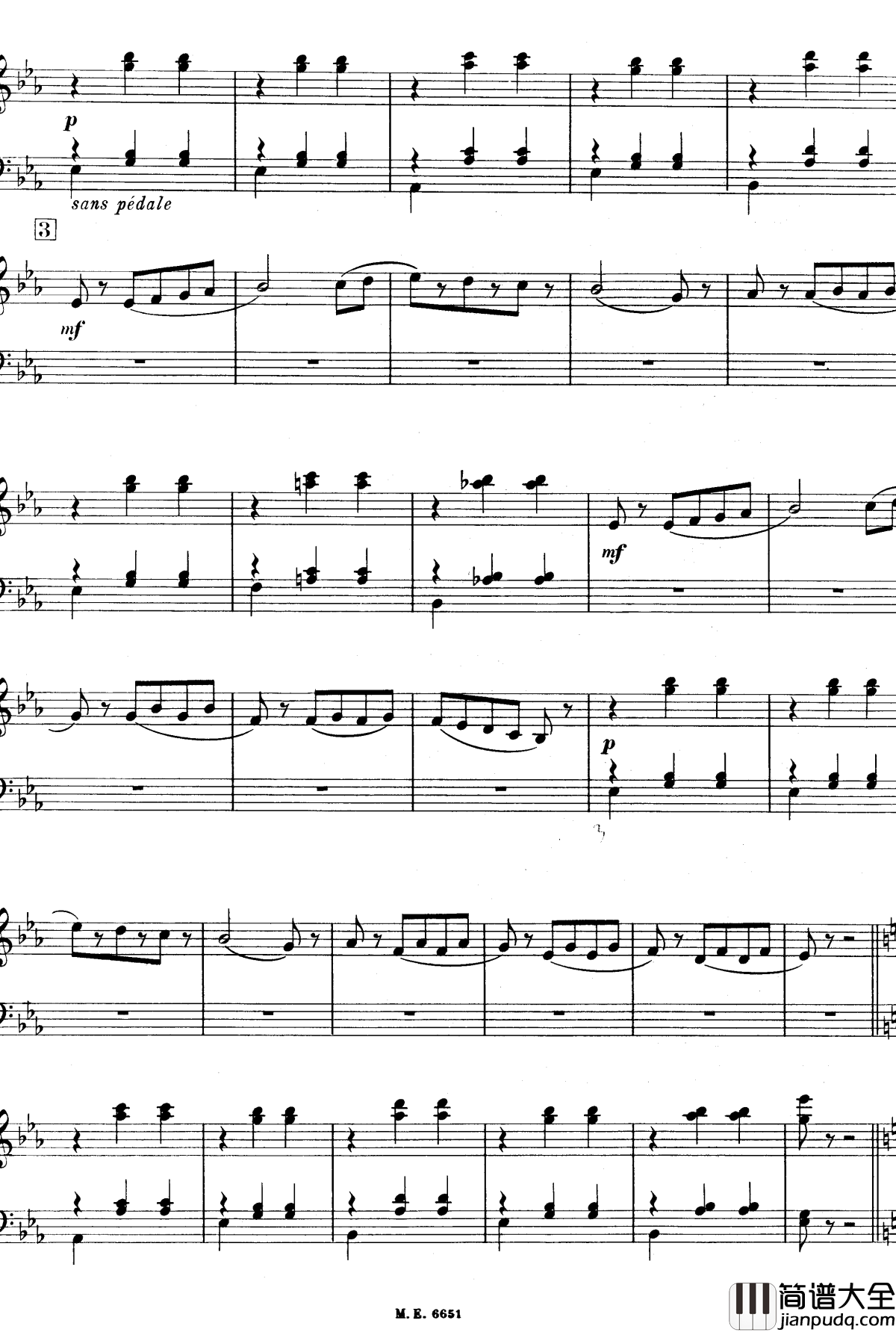 出航到西特尔钢琴谱_FP150_普朗克