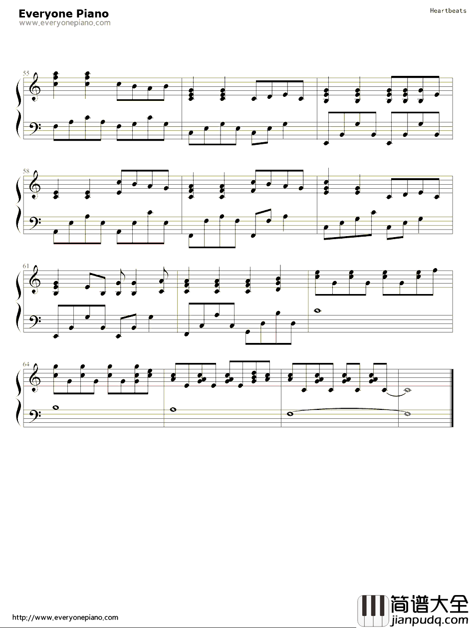 Heartbeats(Amy_Diamond)钢琴谱_Amy_Diamond